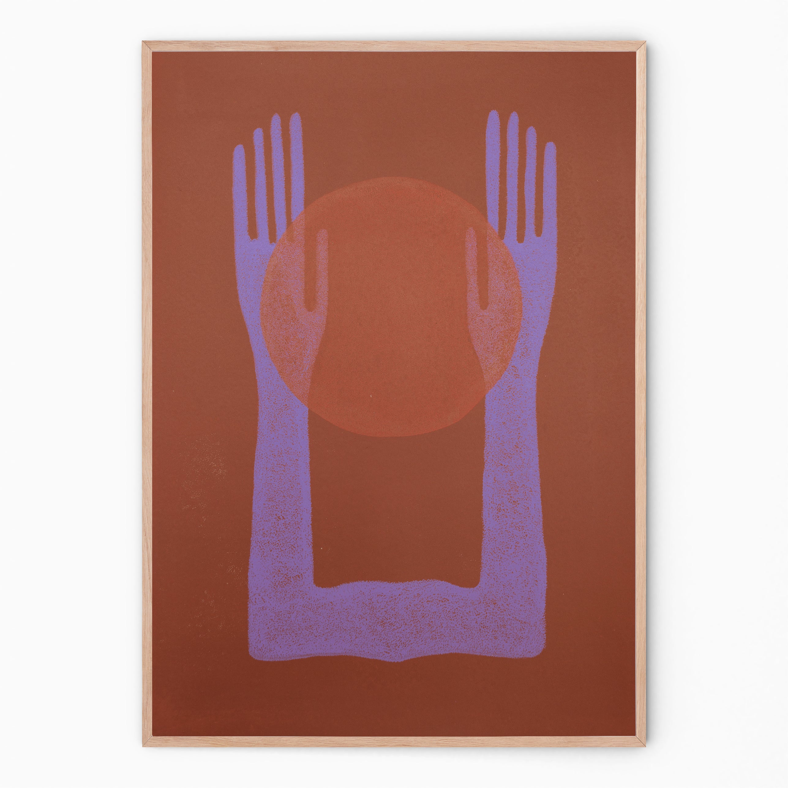 Handmade spiritual wall art with hieroglyphic soul sign I affirmation poster I Handmade poster with hands I Enkel Art Studio