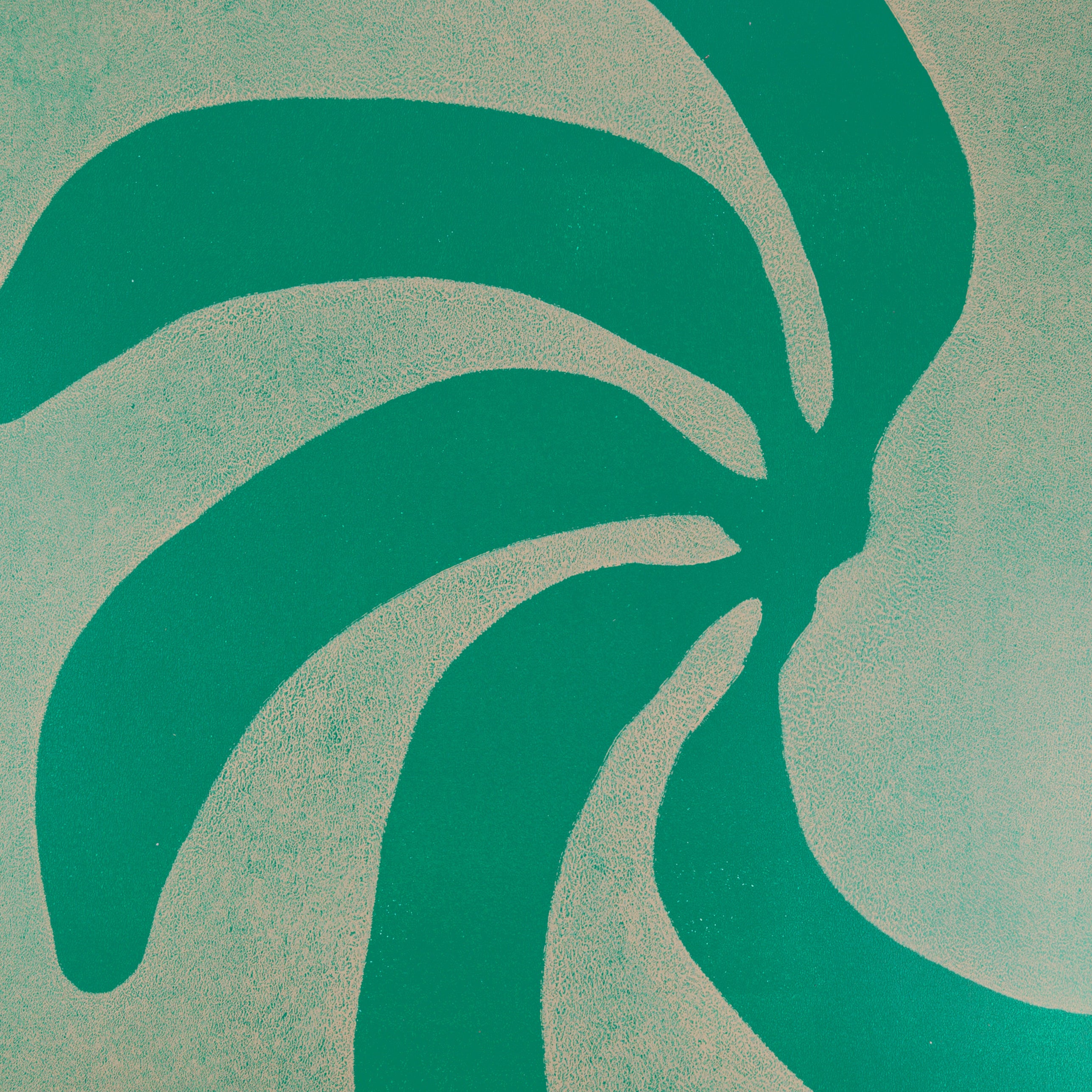Handmade wall art with emerald green bananas I Handmade poster Enkel Art Studio