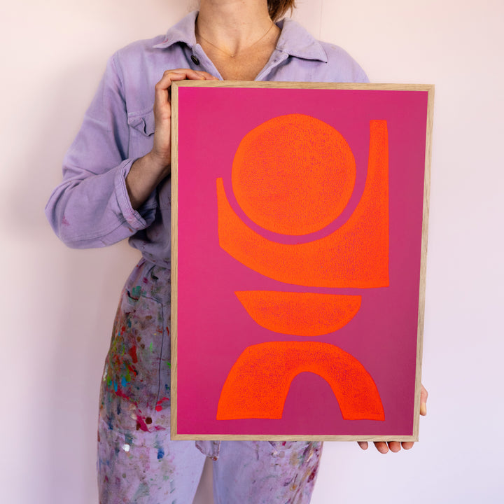 Pink & fluor orange - Earth