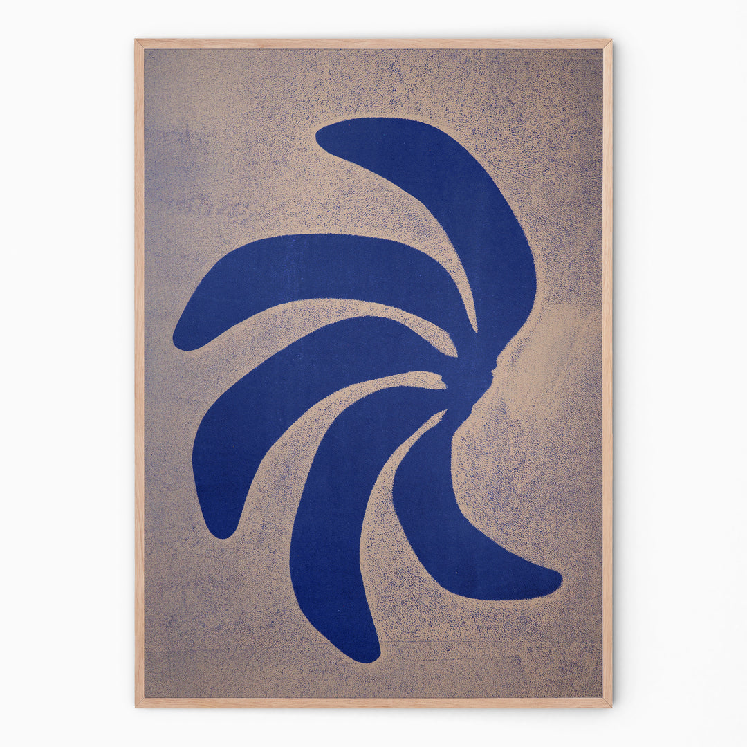 Handmade wall art with denim and chalk bananas I Handmade poster Enkel Art Studio