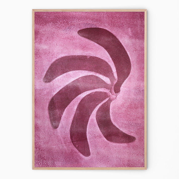 Handmade wall art with wine and red bananas I Handmade poster Enkel Art Studio