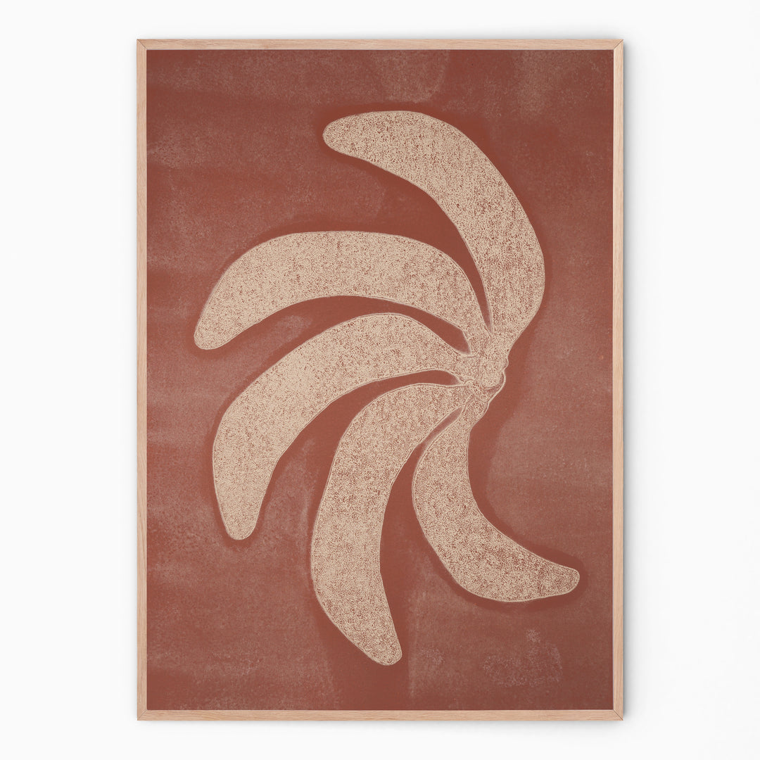 Handmade wall art with terracotta bananas I Handmade poster Enkel Art Studio
