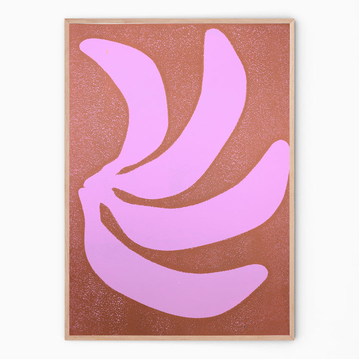 Colorful wall art in lilac and terra I Handmade poster Enkel Art Studio