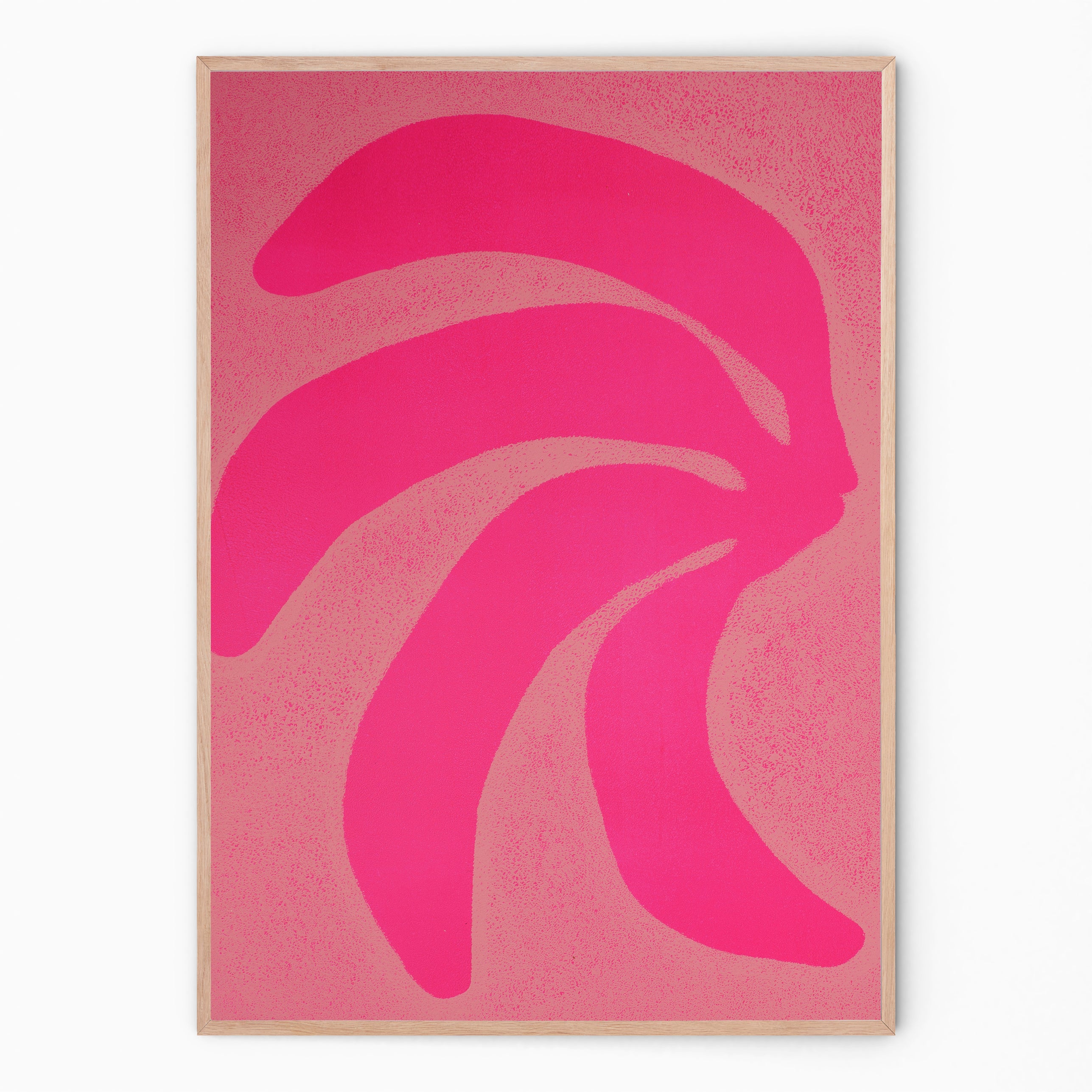 Colorful wall art in fuchsia I Handmade poster Enkel Art Studio