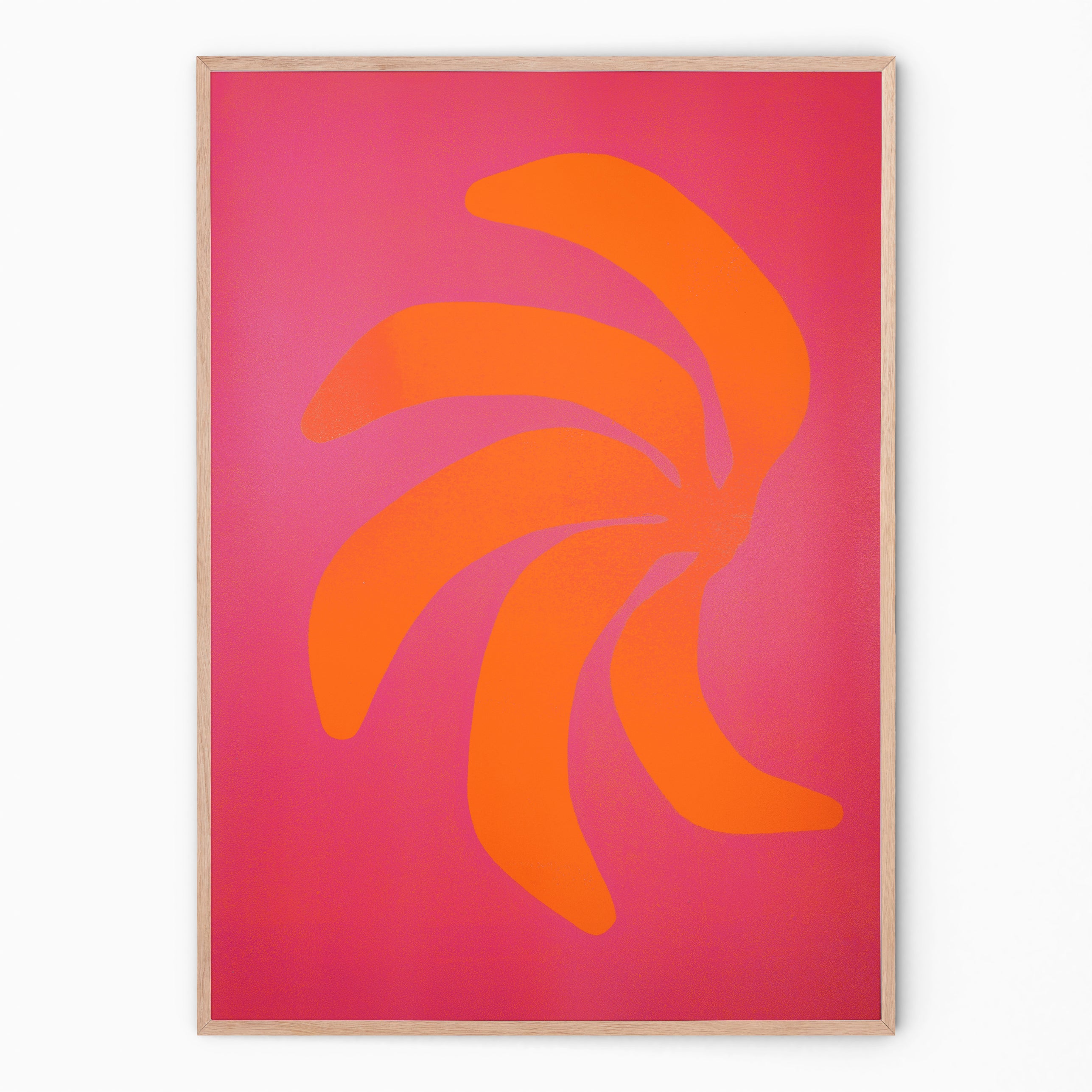 Large art print of a bunch of pink and orange fruits I Handmade poster Enkel Art Studio