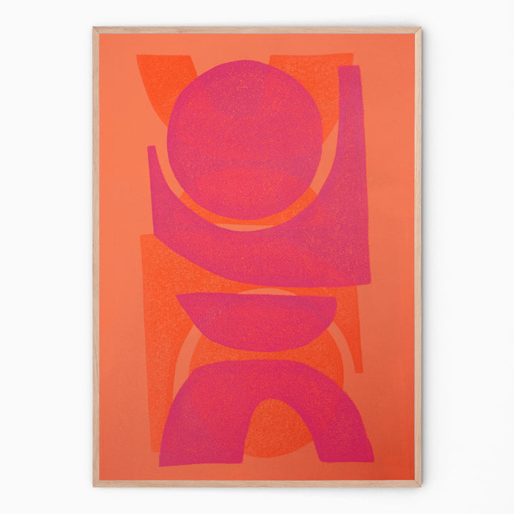 Colourful Handmade Eclectic art print I Abstract art hieroglyphs sign art print I Handmade poster Enkel Art Studio