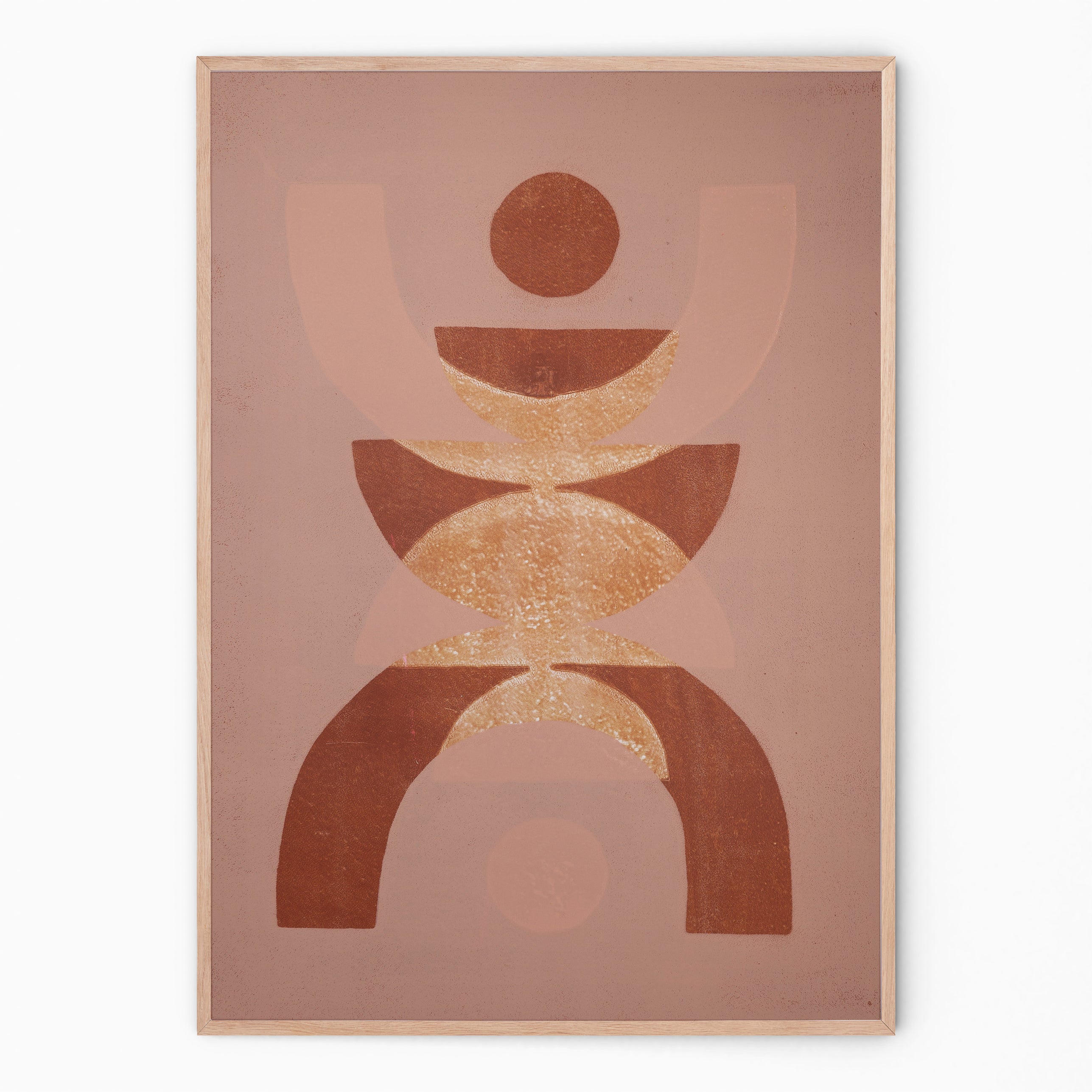 Terra and nude Abstract wall art for your gallery wall I Handmade poster Enkel Art Studio