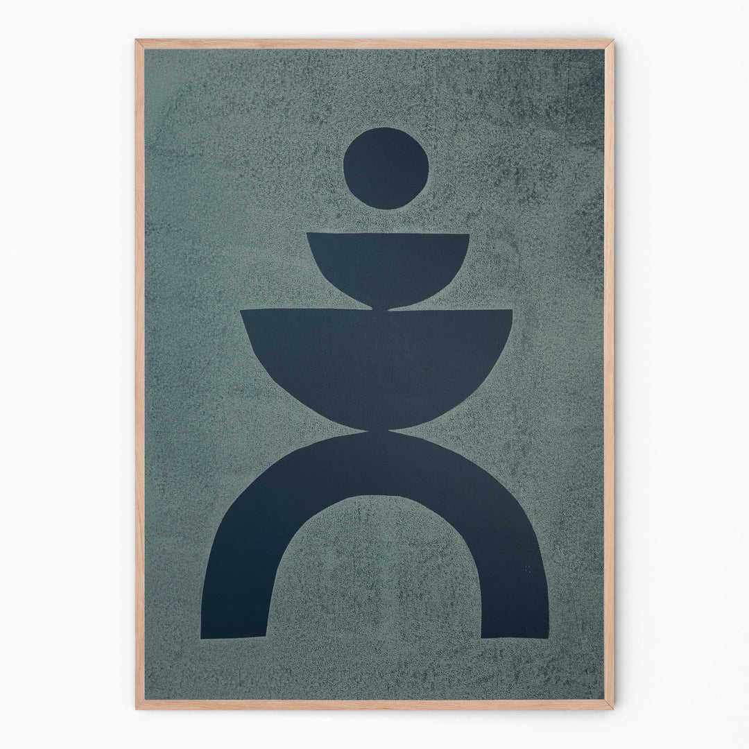 Petrol blue Abstract wall art for your gallery wall I Handmade poster Enkel Art Studio