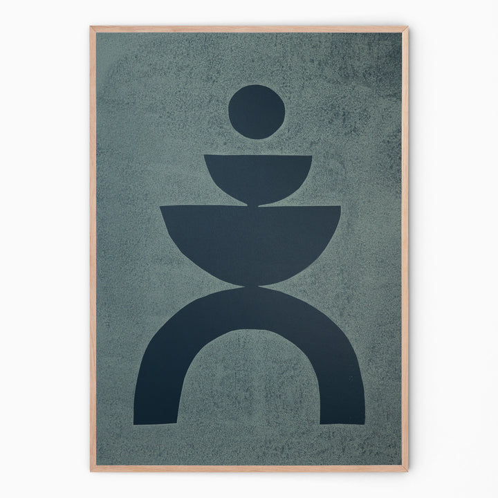 Petrol blue Abstract wall art for your gallery wall I Handmade poster Enkel Art Studio