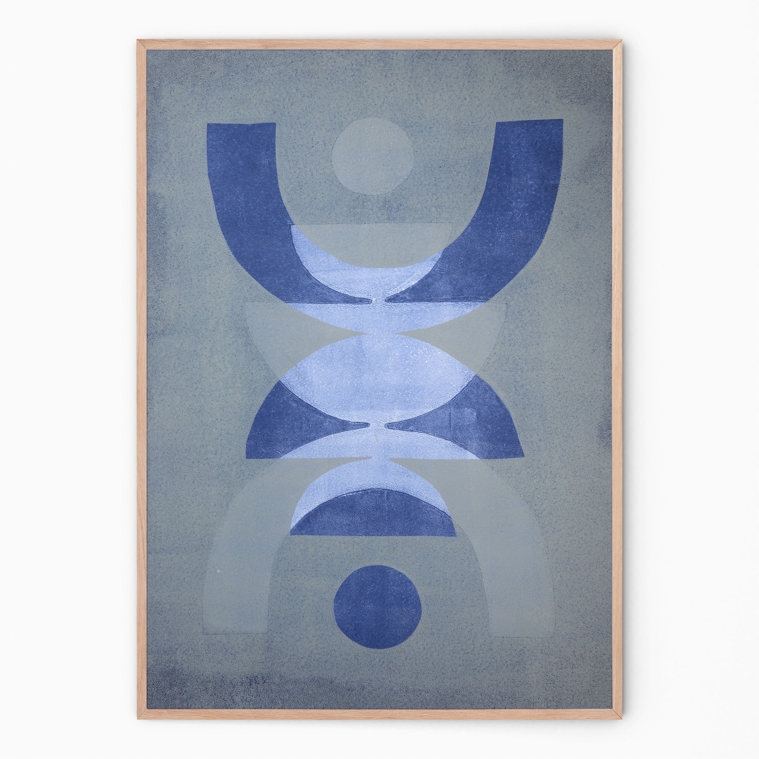 Denim blue Abstract wall art for your gallery wall I Handmade poster Enkel Art Studio