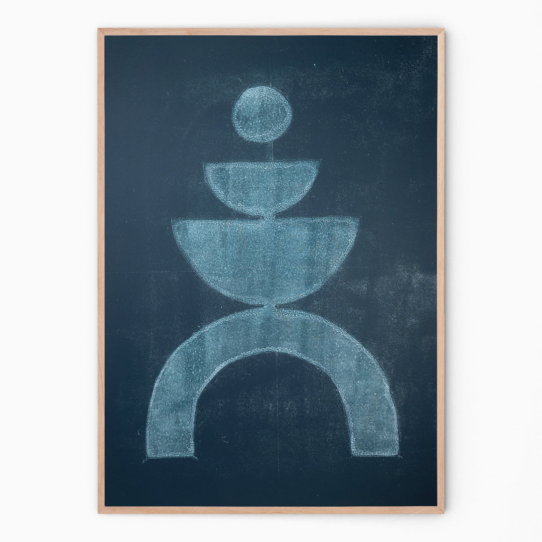 Petrol blue Abstract wall art for your gallery wall I Handmade poster Enkel Art Studio