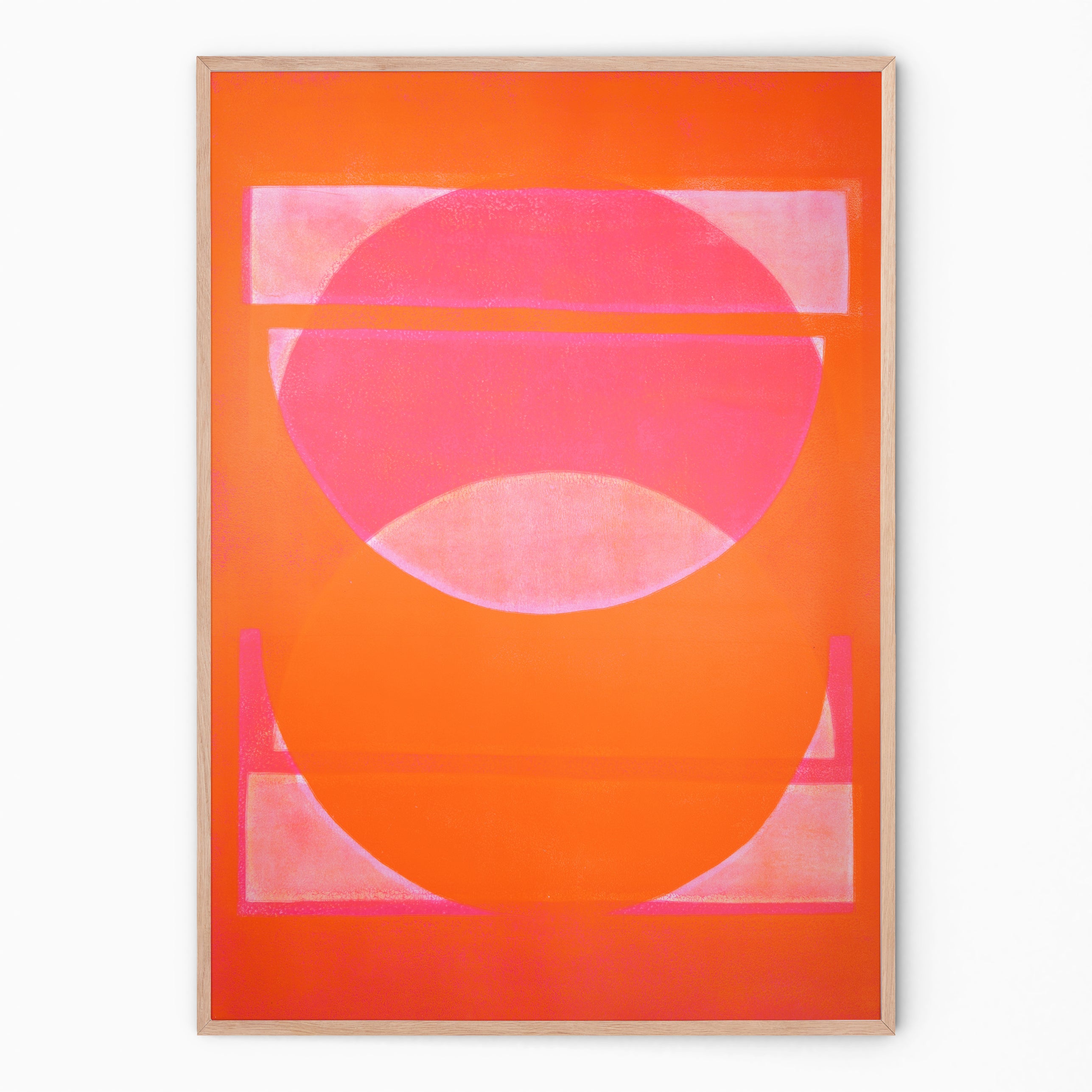 Orange and pink Masala sunset art print Handmade poster Enkel Art Studio