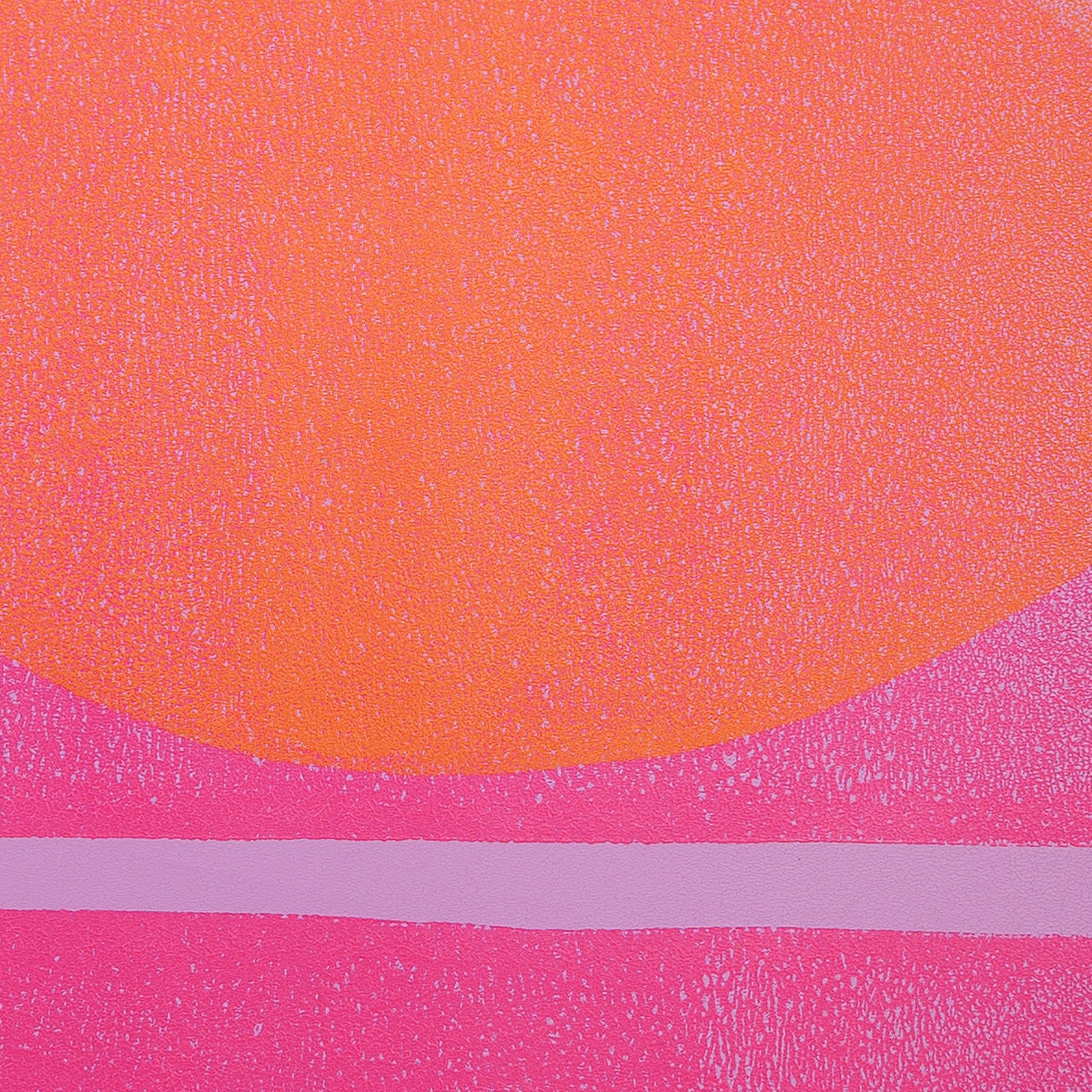 Lilac and orange Masala sunset art print Handmade poster Enkel Art Studio