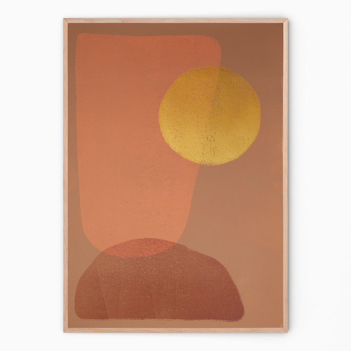 Colorful print with curved shapes I Handmade poster Enkel Art Studio