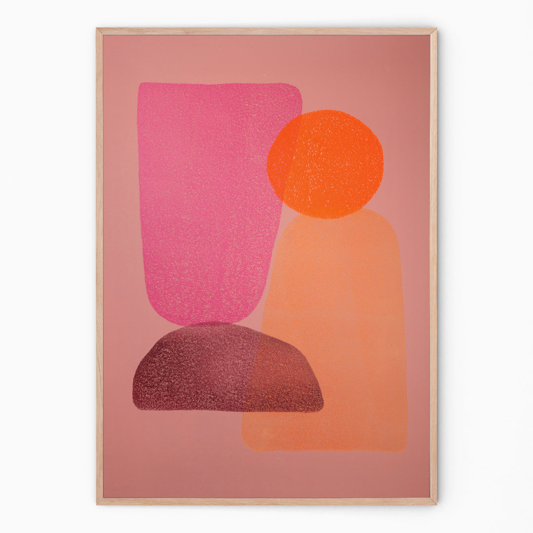 Indian colorful art in circular shapes I Handmade poster Enkel Art Studio