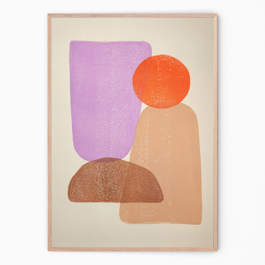Indian colorful art in circular shapes I Handmade poster Enkel Art Studio