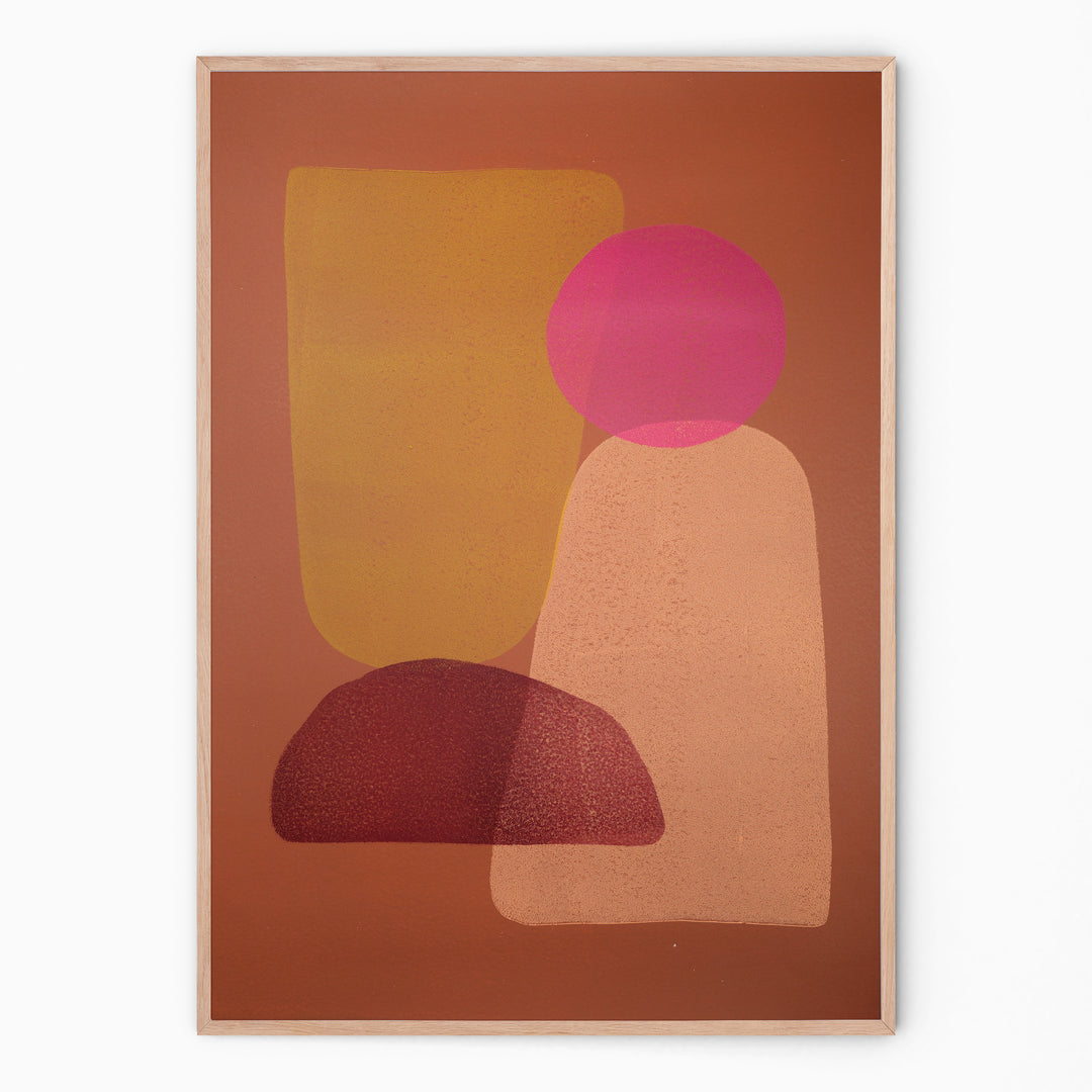 Indian colorful art in circular shapes I Handmade poster Enkel Art Studio