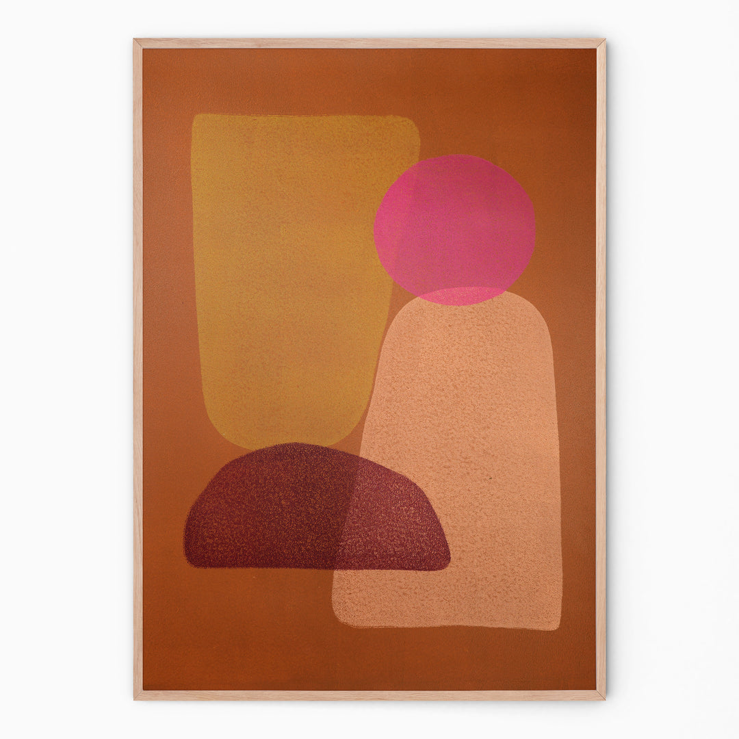 Indian colorful art in circular shapes I Handmade poster Enkel Art Studio