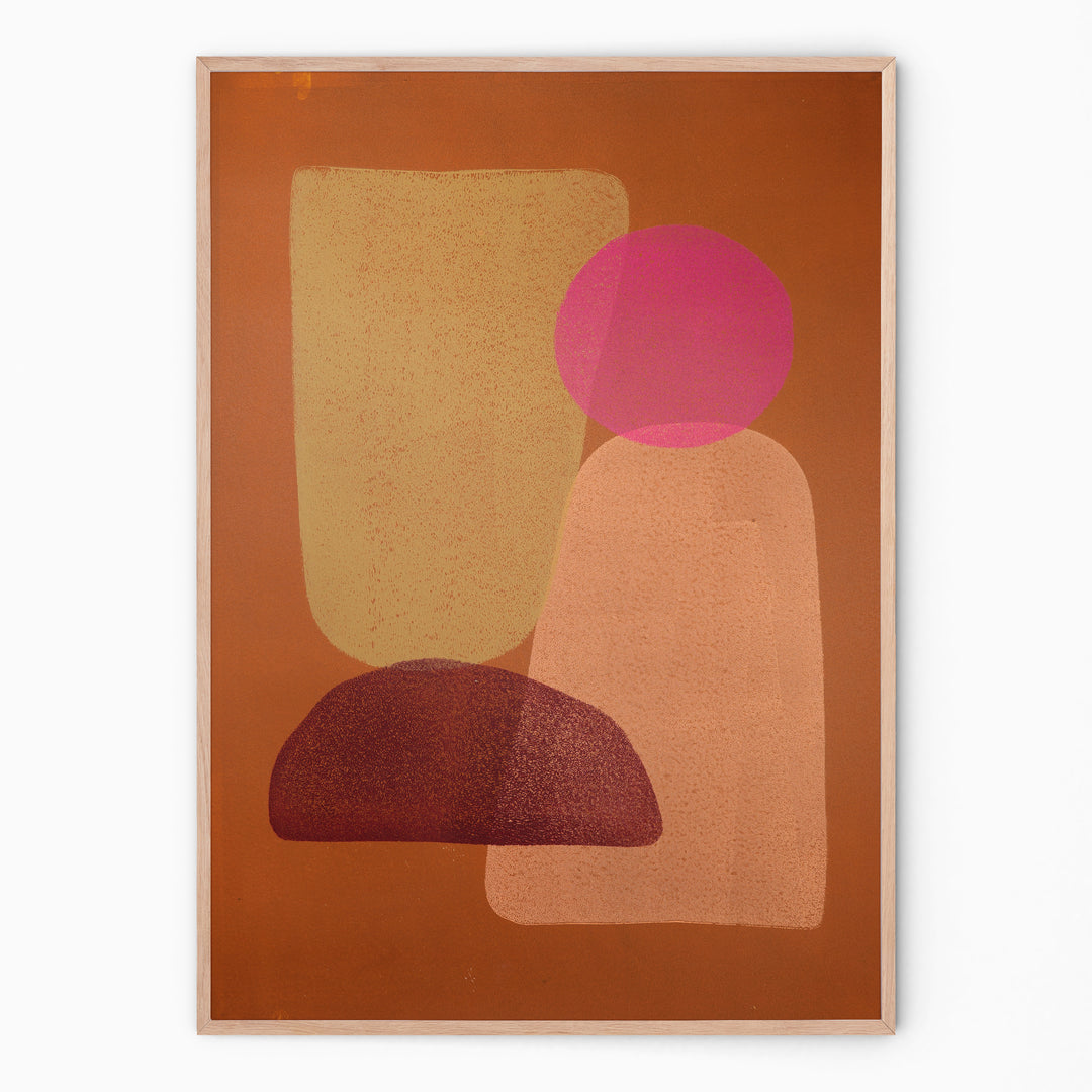 Indian colorful art in circular shapes I Handmade poster Enkel Art Studio