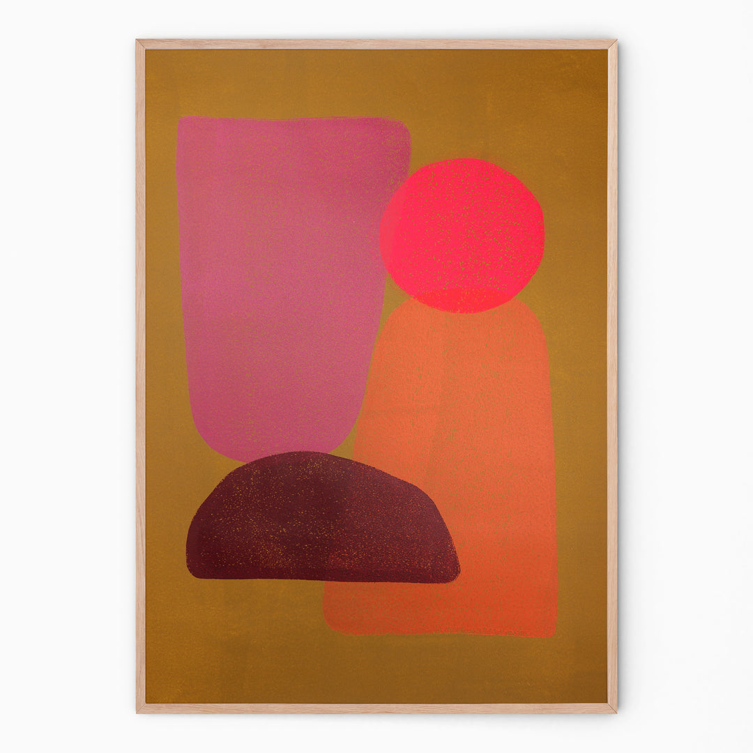 Indian colorful art in circular shapes I Handmade poster Enkel Art Studio