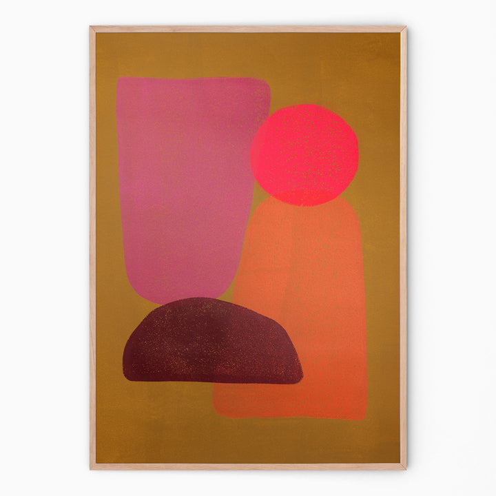 Indian colorful art in circular shapes I Handmade poster Enkel Art Studio