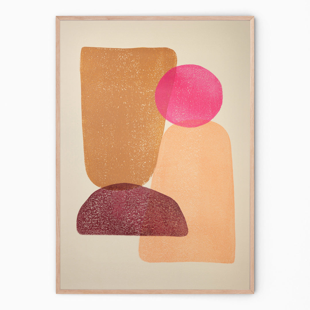 Indian colorful art in circular shapes I Handmade poster Enkel Art Studio