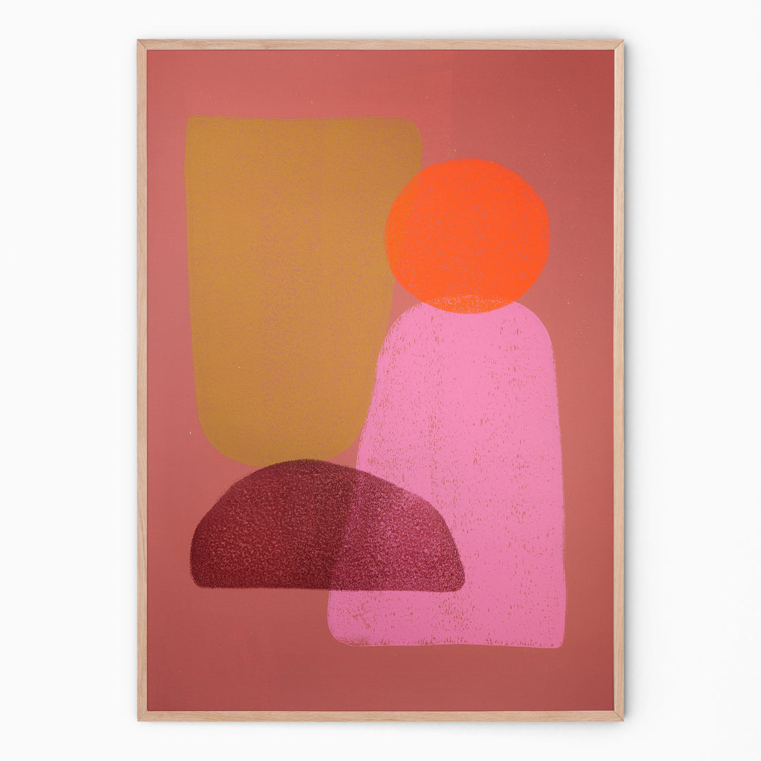 Indian colorful art in circular shapes I Handmade poster Enkel Art Studio
