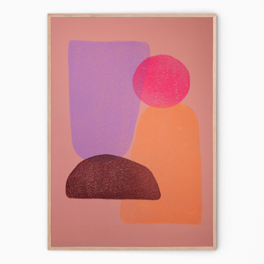 Indian colorful art in circular shapes I Handmade poster Enkel Art Studio