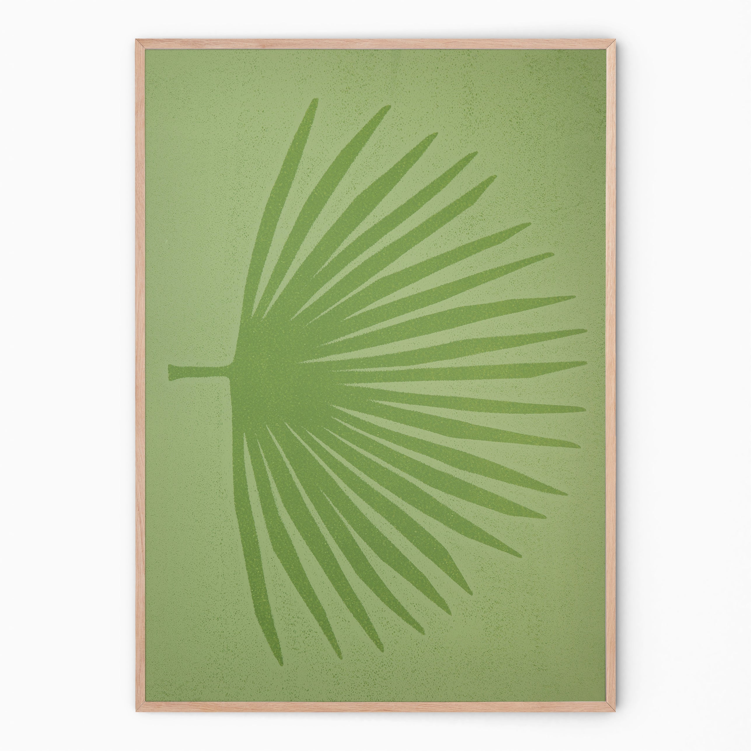 Pistachio botanical print with palm branch I Handmade poster Enkel Art Studio