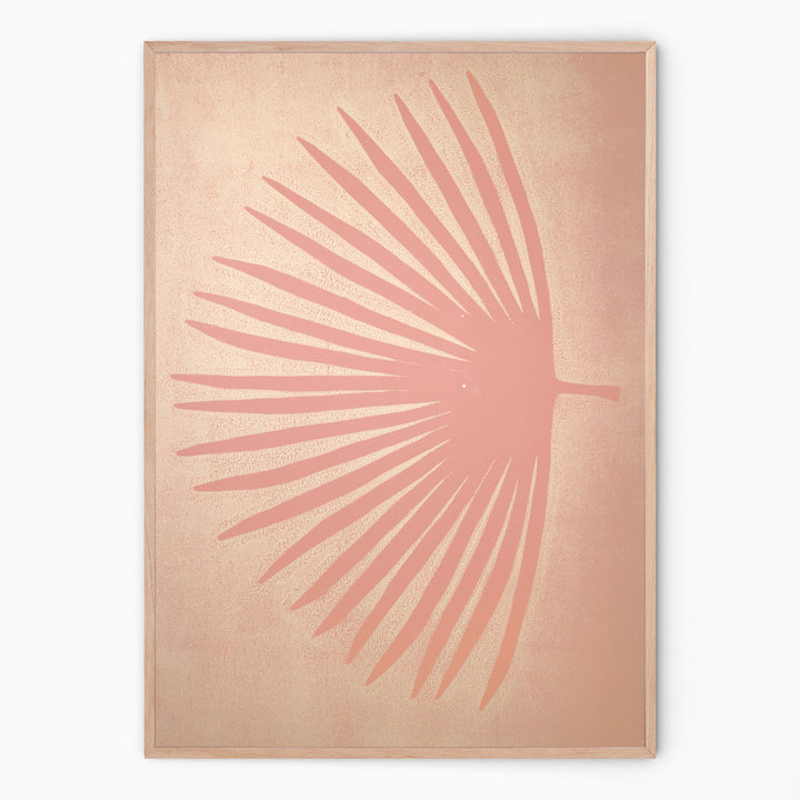 Nude botanical print with palm branch I Handmade poster Enkel Art Studio