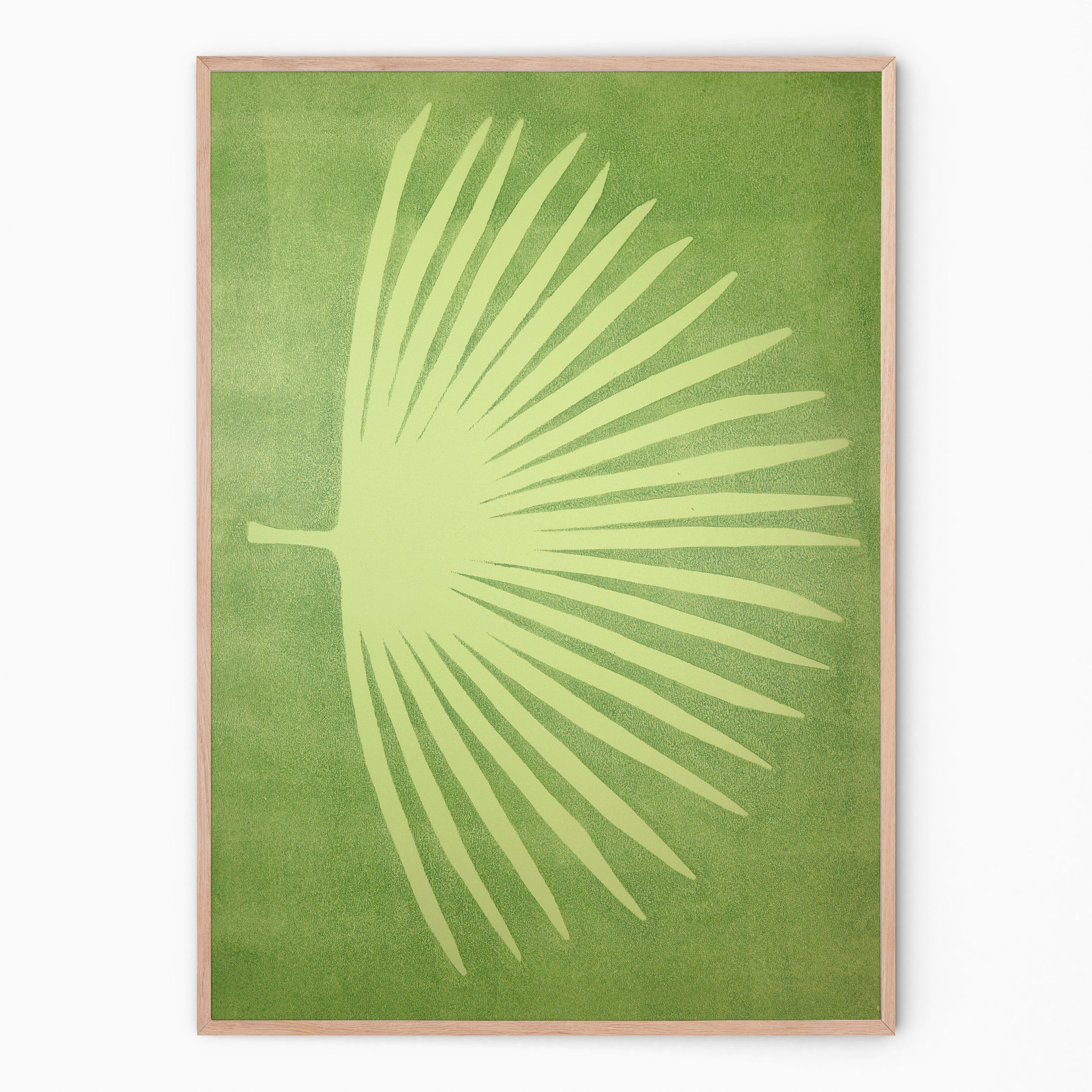 Pistachio botanical print with palm branch I Handmade poster Enkel Art Studio