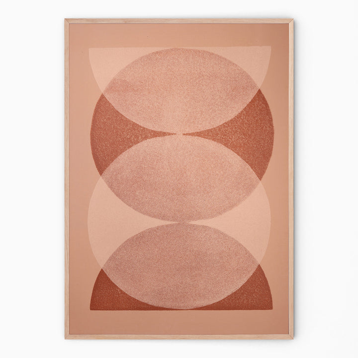 Nude and terra Round wall decoration I Handmade poster Enkel Art Studio