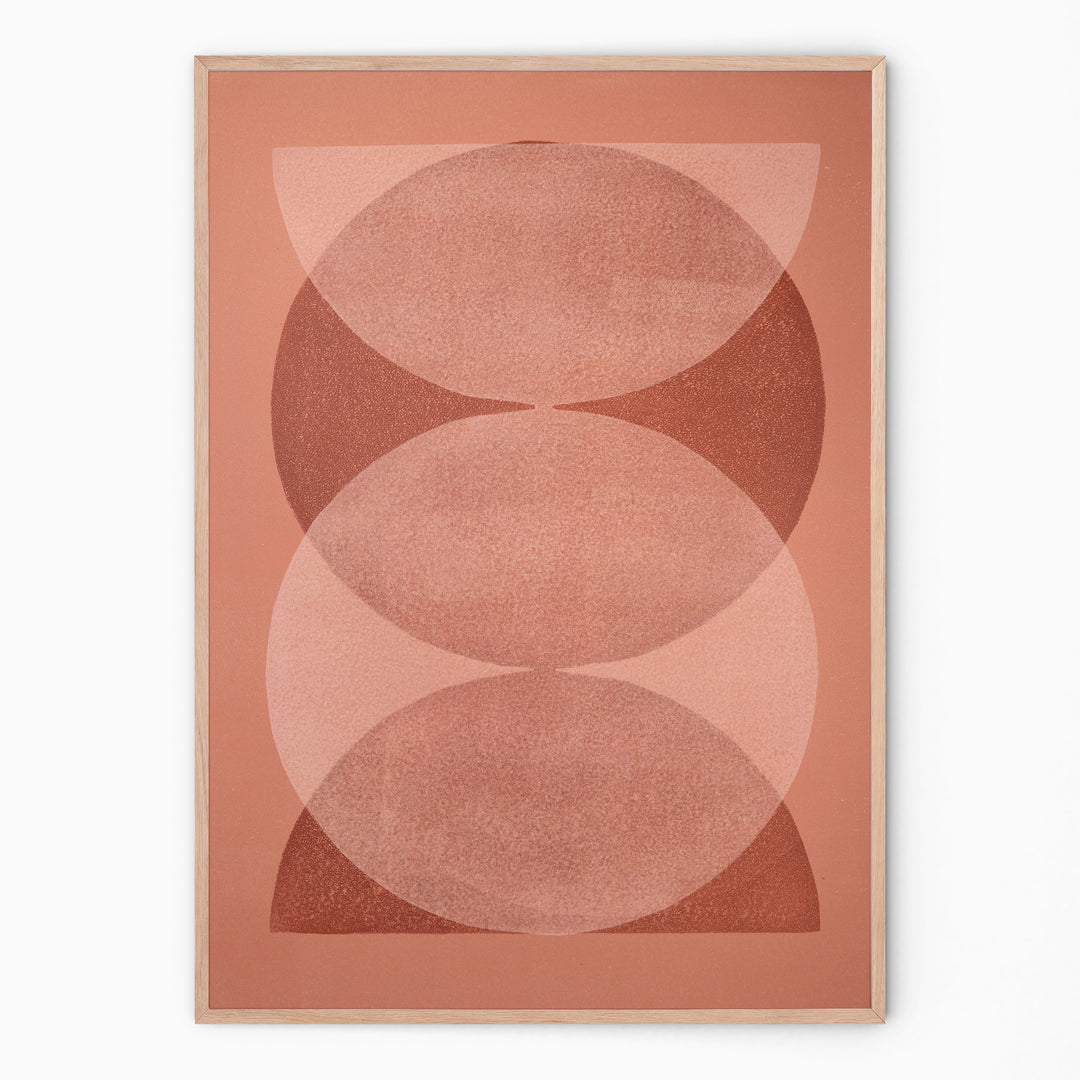 Soft terra Round wall decoration I Handmade poster Enkel Art Studio