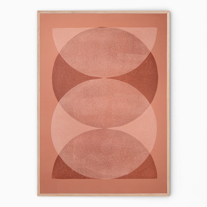 Soft terra Round wall decoration I Handmade poster Enkel Art Studio