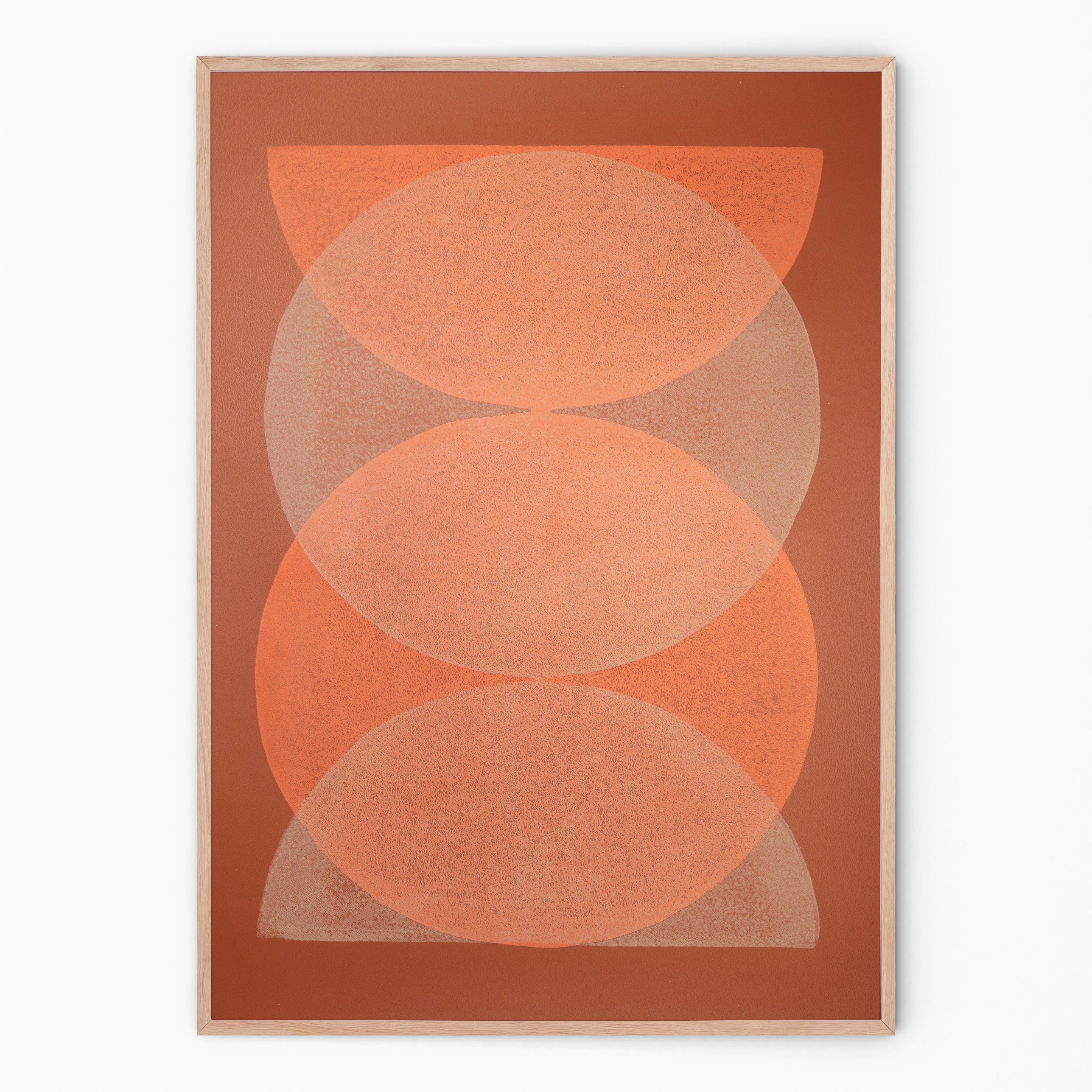 Orange Round wall decoration I Handmade poster Enkel Art Studio