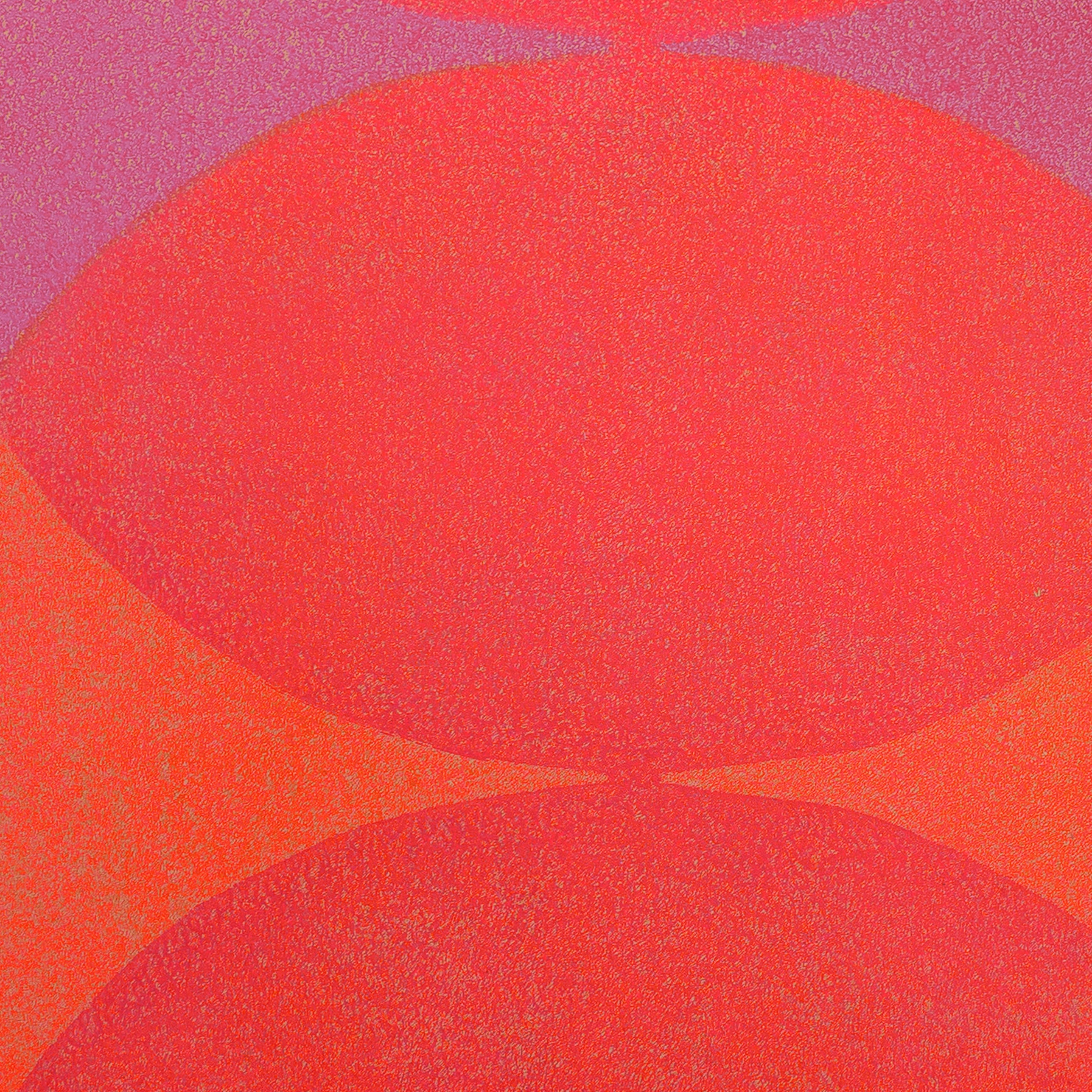 Fluor orange and pink Round wall decoration I Handmade poster Enkel Art Studio