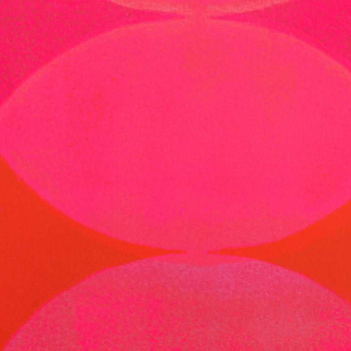 Fluor pink and red Round wall decoration I Handmade poster Enkel Art Studio