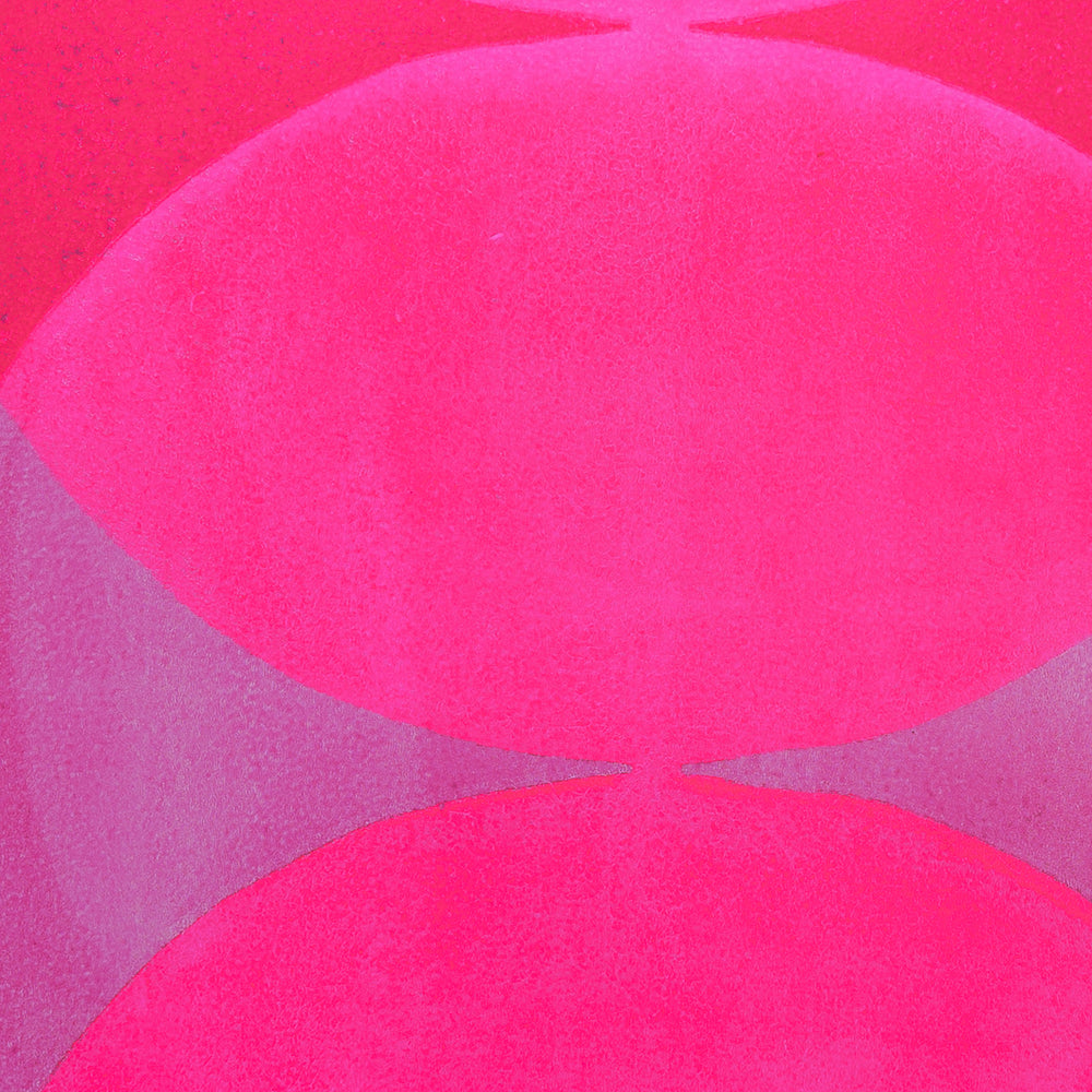 Fluor pink and lilac Round wall decoration I Handmade poster Enkel Art Studio