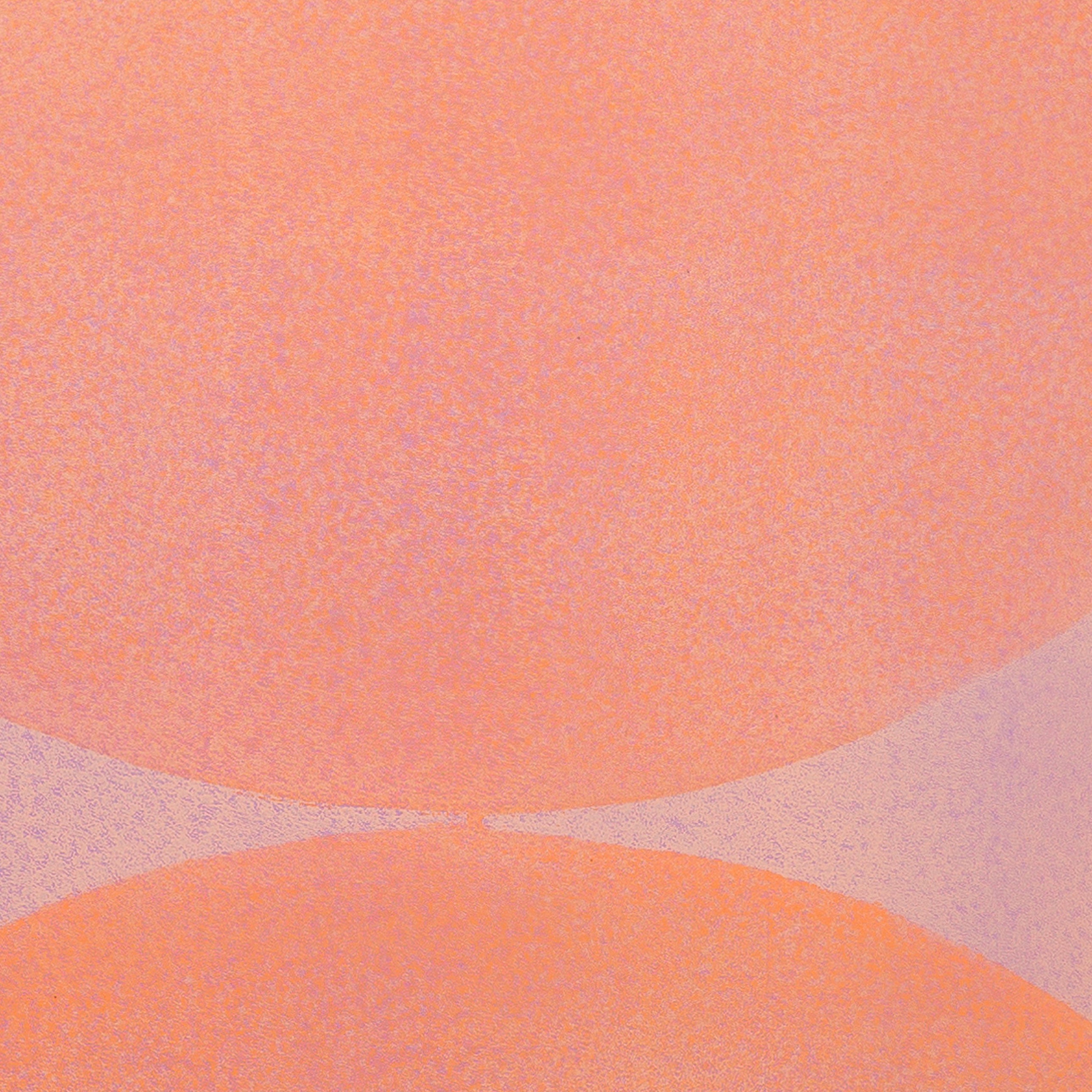 Large wall art in orange and lilac circular forms I Handmade poster Enkel Art Studio