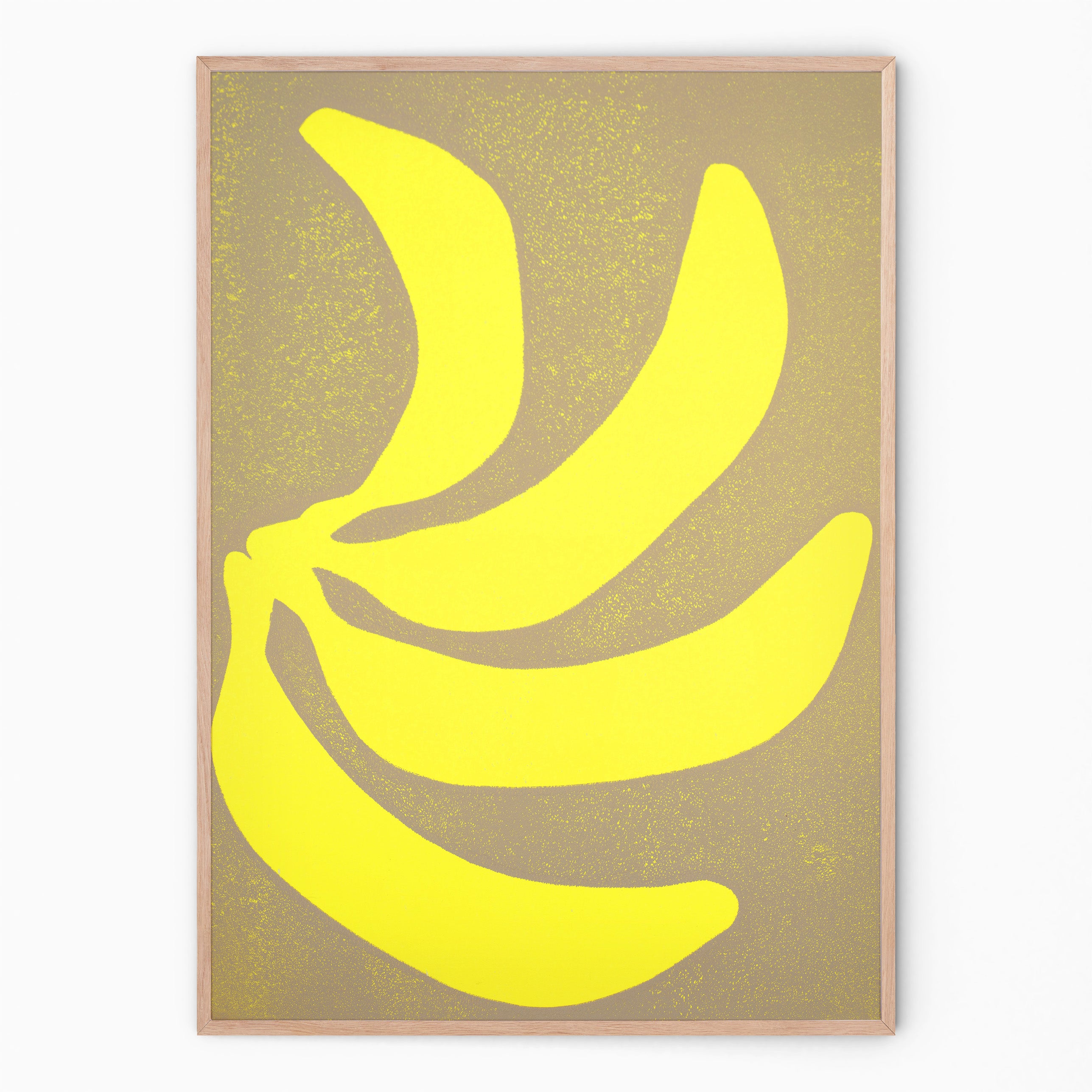 Bright art print in fluor yellow | electric wall art  | Enkel Art Studio