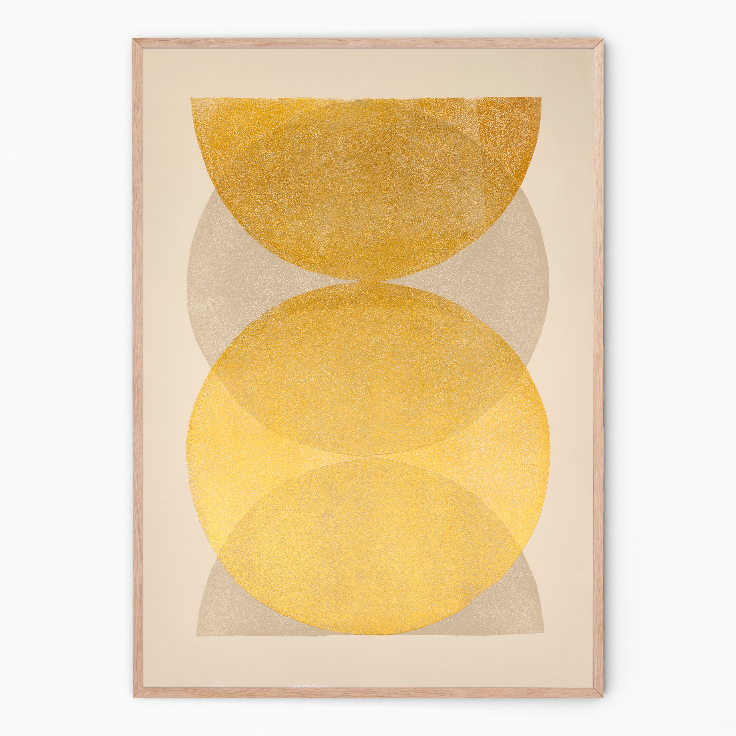 Gold & sand wall decoration in circular shapes | art print | Enkel Art Studio