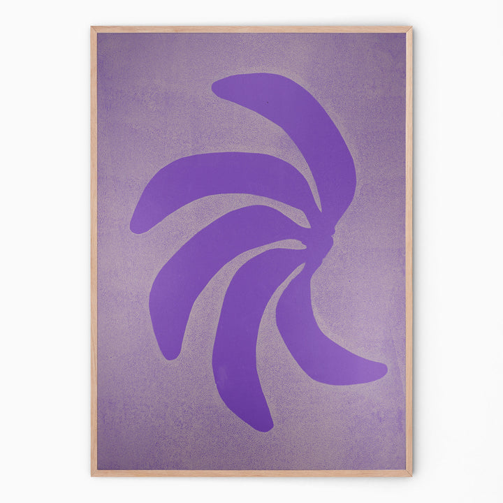 Handmade wall art with purple bananas I Handmade poster Enkel Art Studio