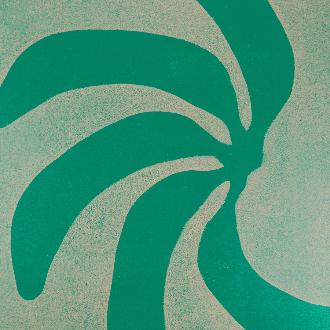 Handmade wall art with emerald green bananas I Handmade poster Enkel Art Studio
