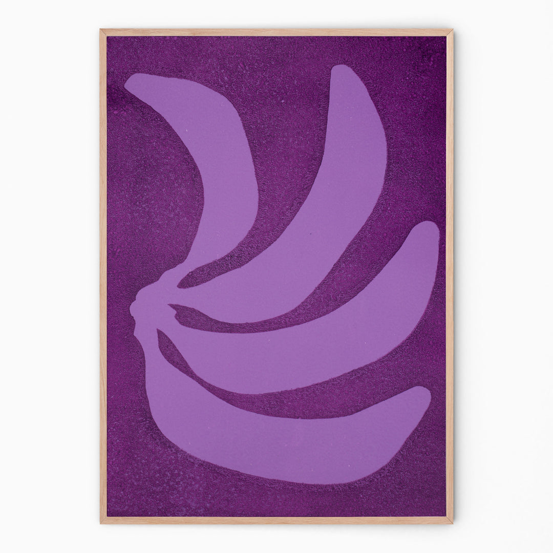 Colorful wall art in purple I Handmade poster Enkel Art Studio