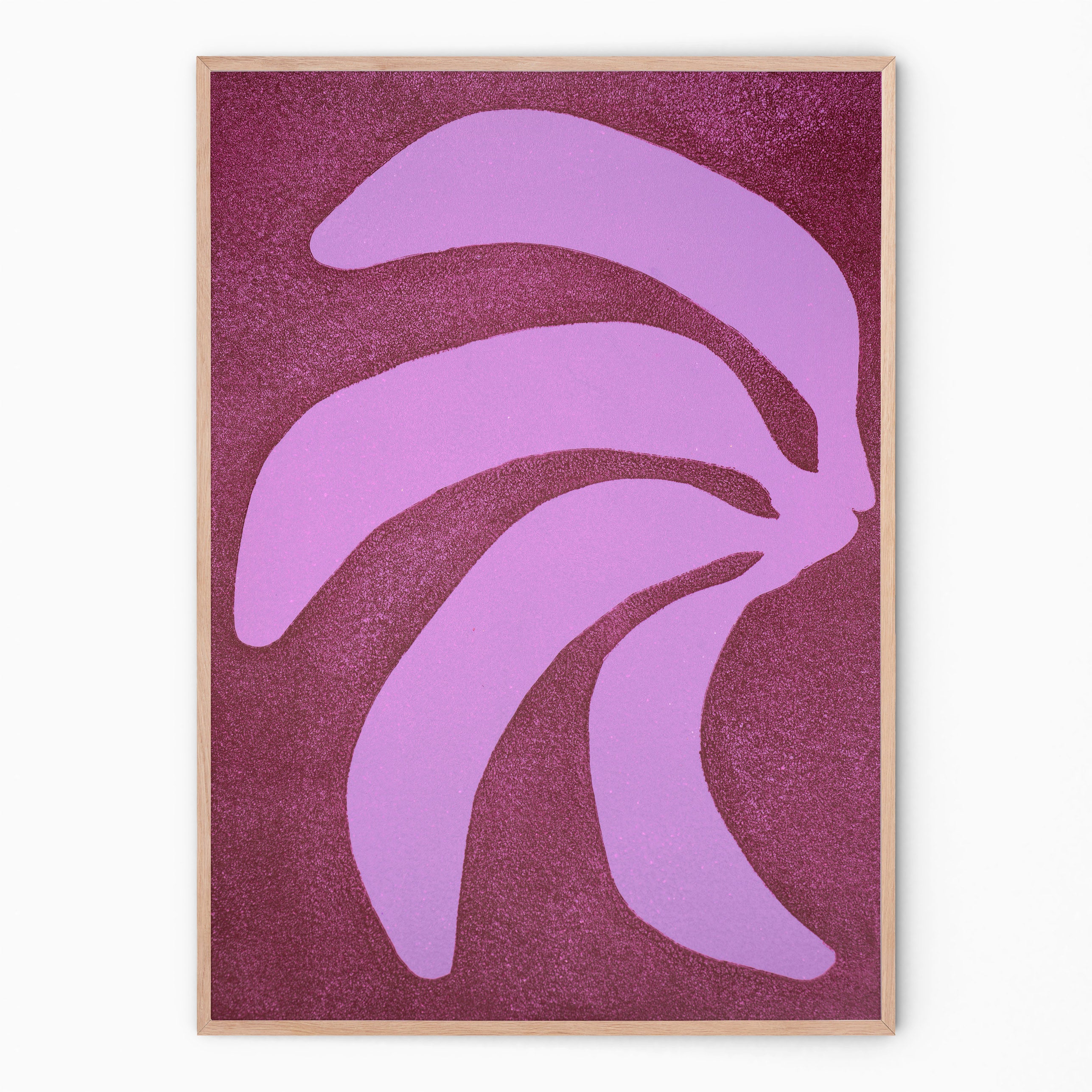 Colorful wall art in lilac & aubergine I Handmade poster Enkel Art Studio