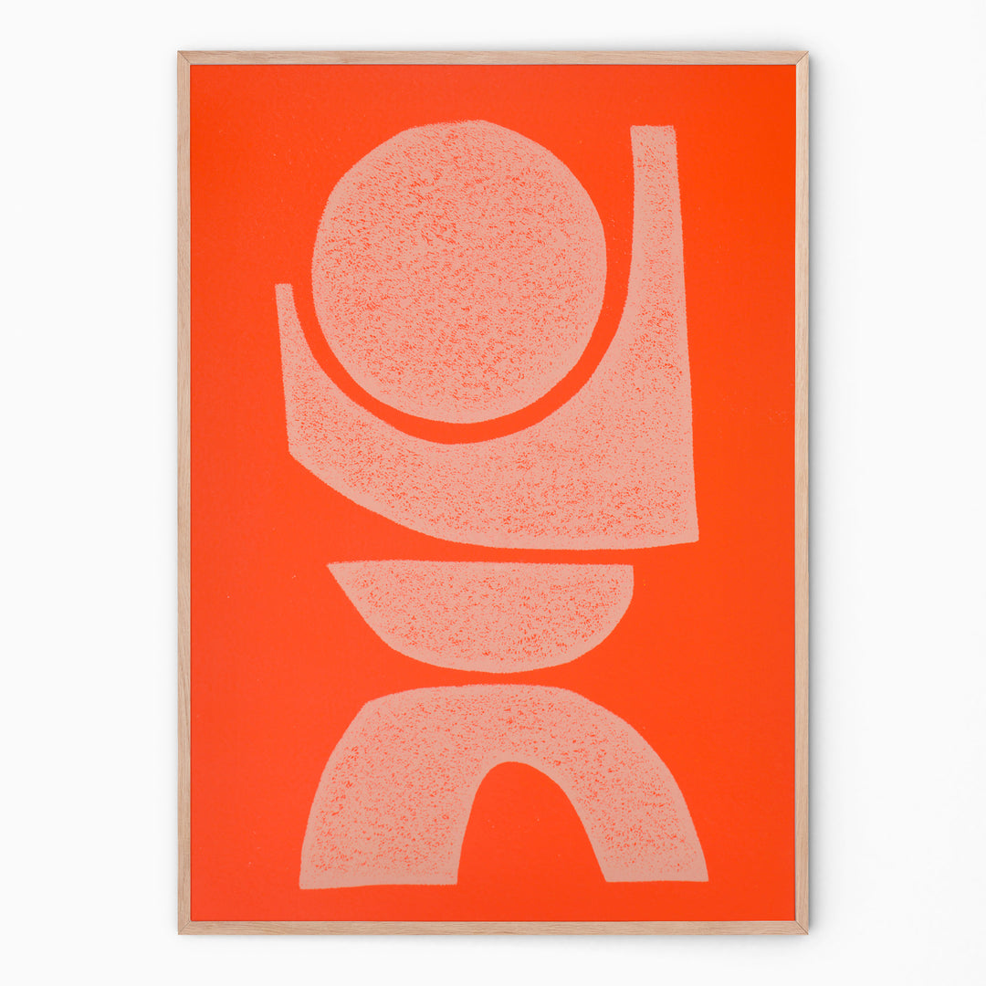 Colourful Handmade Eclectic art print I Abstract art hieroglyphs sign art print I Handmade poster Enkel Art Studio