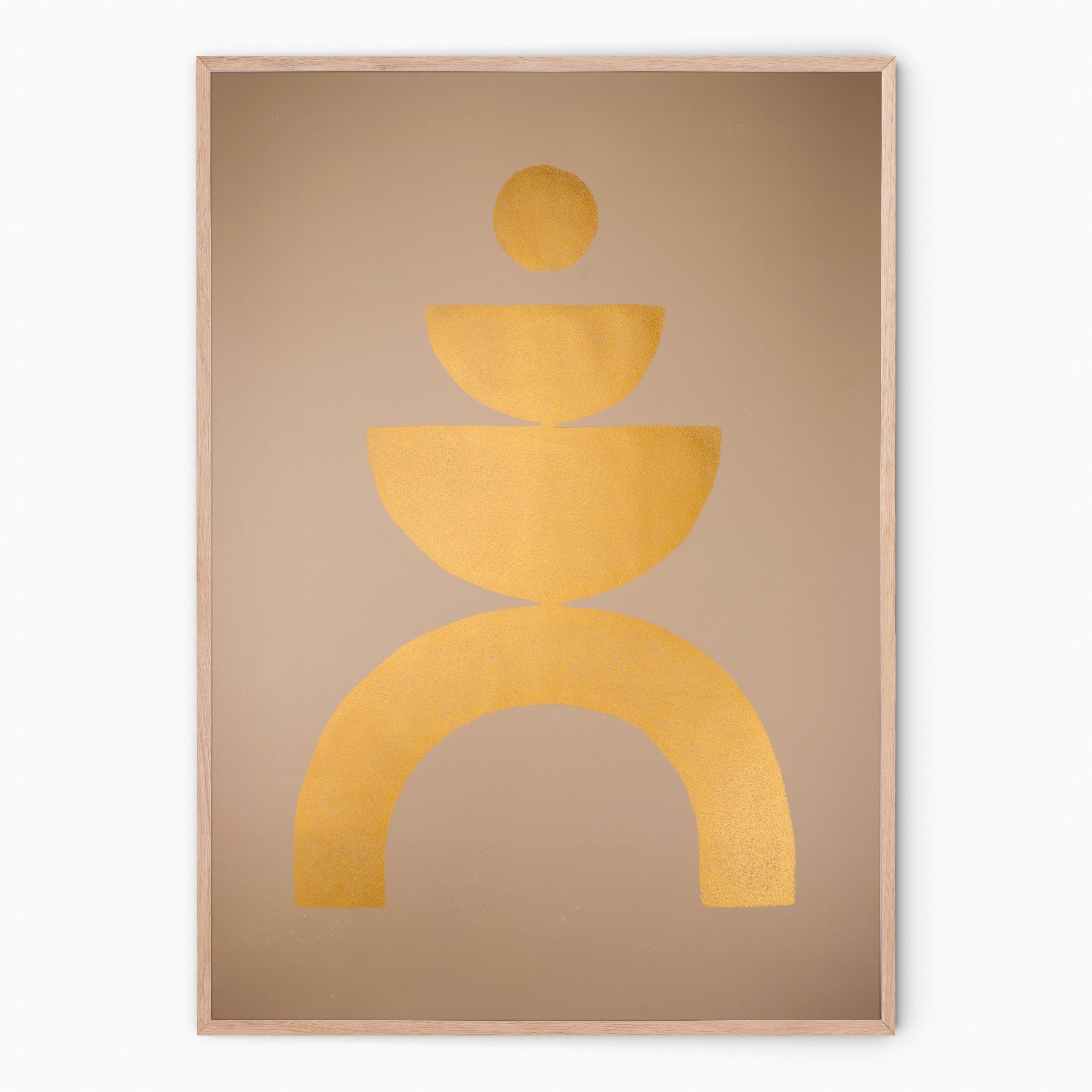 Buy large abstract art against gold and warm grey background I Handmade poster Enkel Art Studio