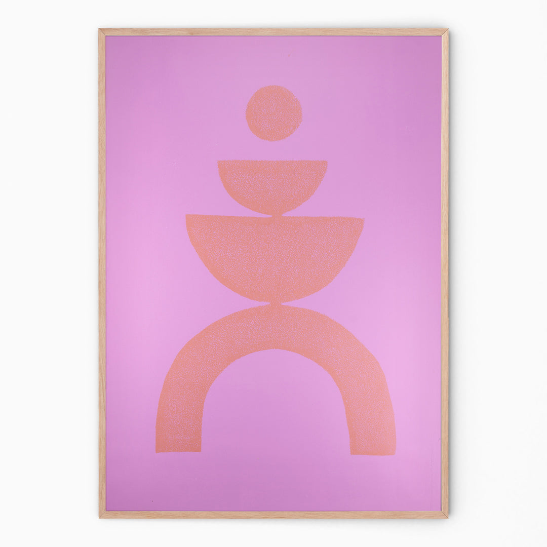 Lilac and Terra Abstract wall art for your gallery wall I Handmade poster Enkel Art Studio