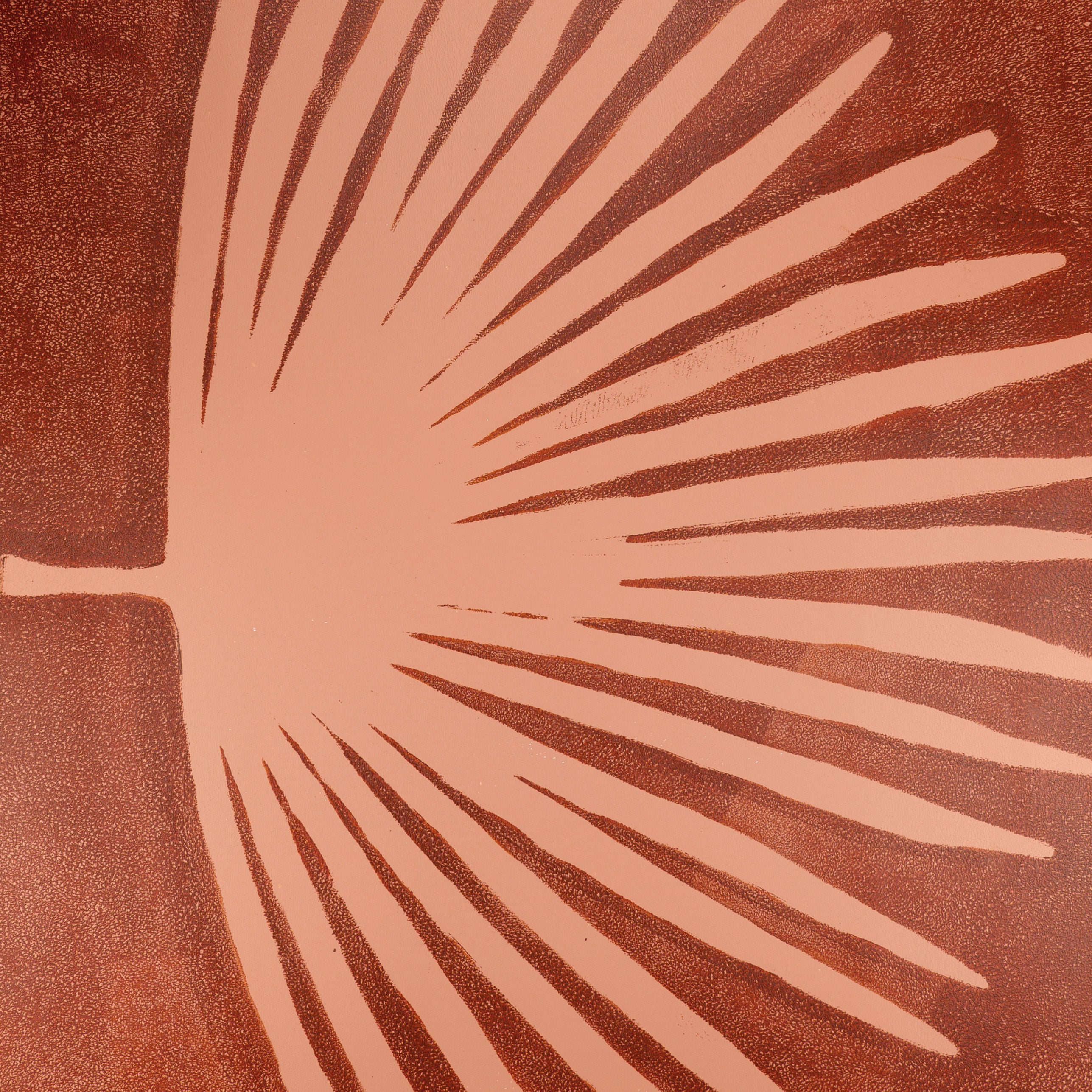 Terra and nude botanical print with palm branch I Handmade poster Enkel Art Studio