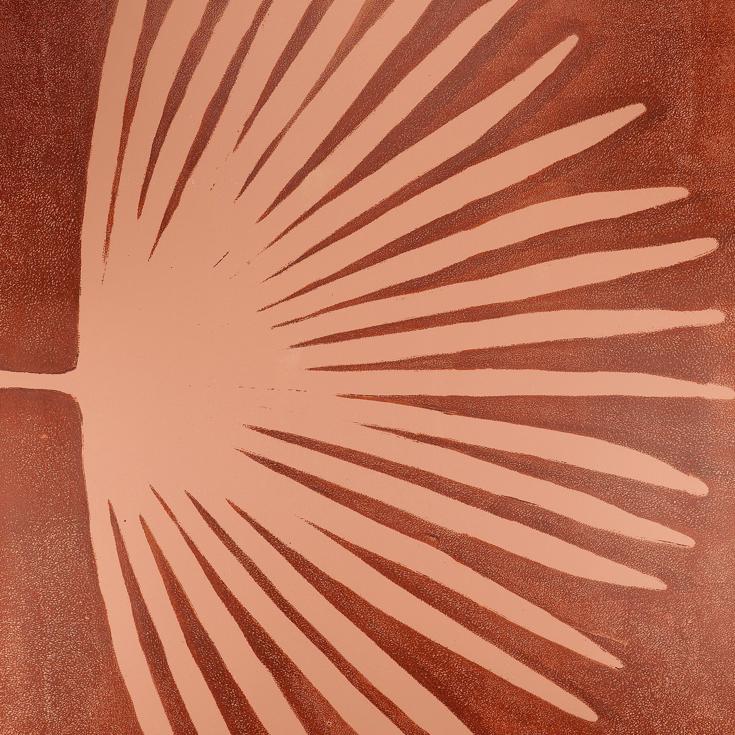 Terra and nude botanical print with palm branch I Handmade poster Enkel Art Studio